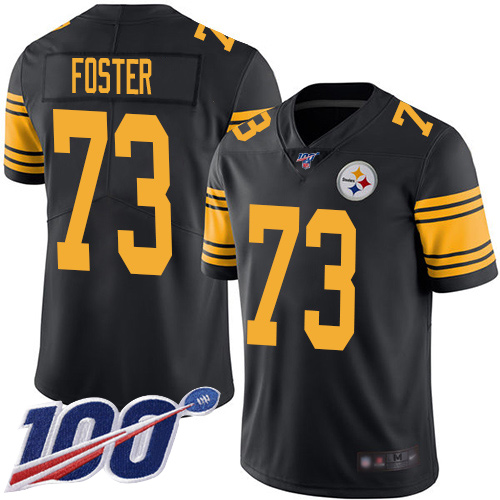 Men Pittsburgh Steelers Football #73 Limited Black Ramon Foster 100th Season Rush Vapor Untouchable Nike NFL Jersey->women nfl jersey->Women Jersey